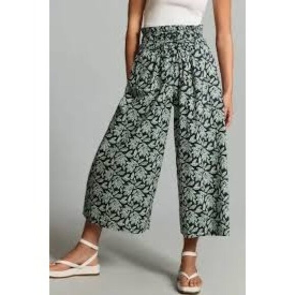 En‎ Saison Women's Arielle Leaf Print Pant Sz Medium - Picture 1 of 7